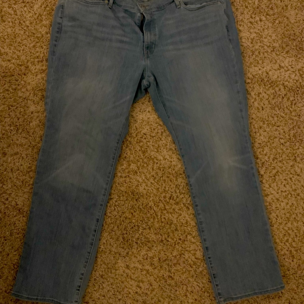 Size 22 Levi Strauss, light washed straight leg jeans.